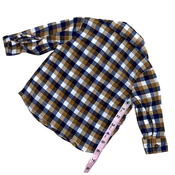 Baby Boy Flannel Long Sleeve Top, Jeans and Orange Zip up Hoodie Outfit - Picture 3 of 11